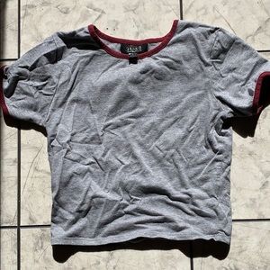 Gray and Maroon Crop Top